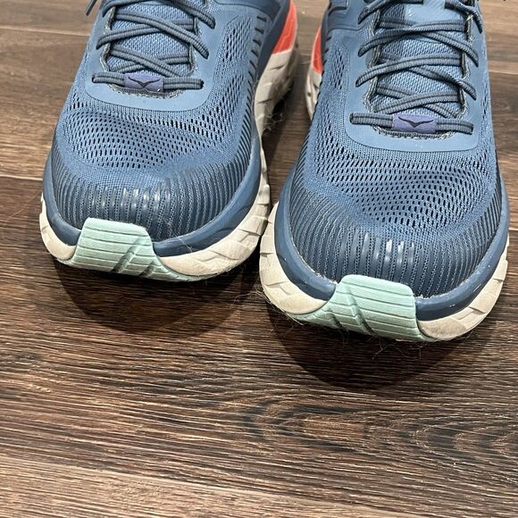 Hoka One One Bondi 7 Men's 12 Running Shoes 1110518 RTOS Blue Teal Orange - Picture 3 of 13